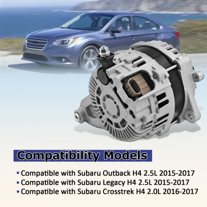 Alternator 12V 130A fit for Subaru Outback 2015-2017, Crosstrek 2016-2017, Legacy 2015-2017, 2.0L 2.5L, 6-Groove Pulley CW