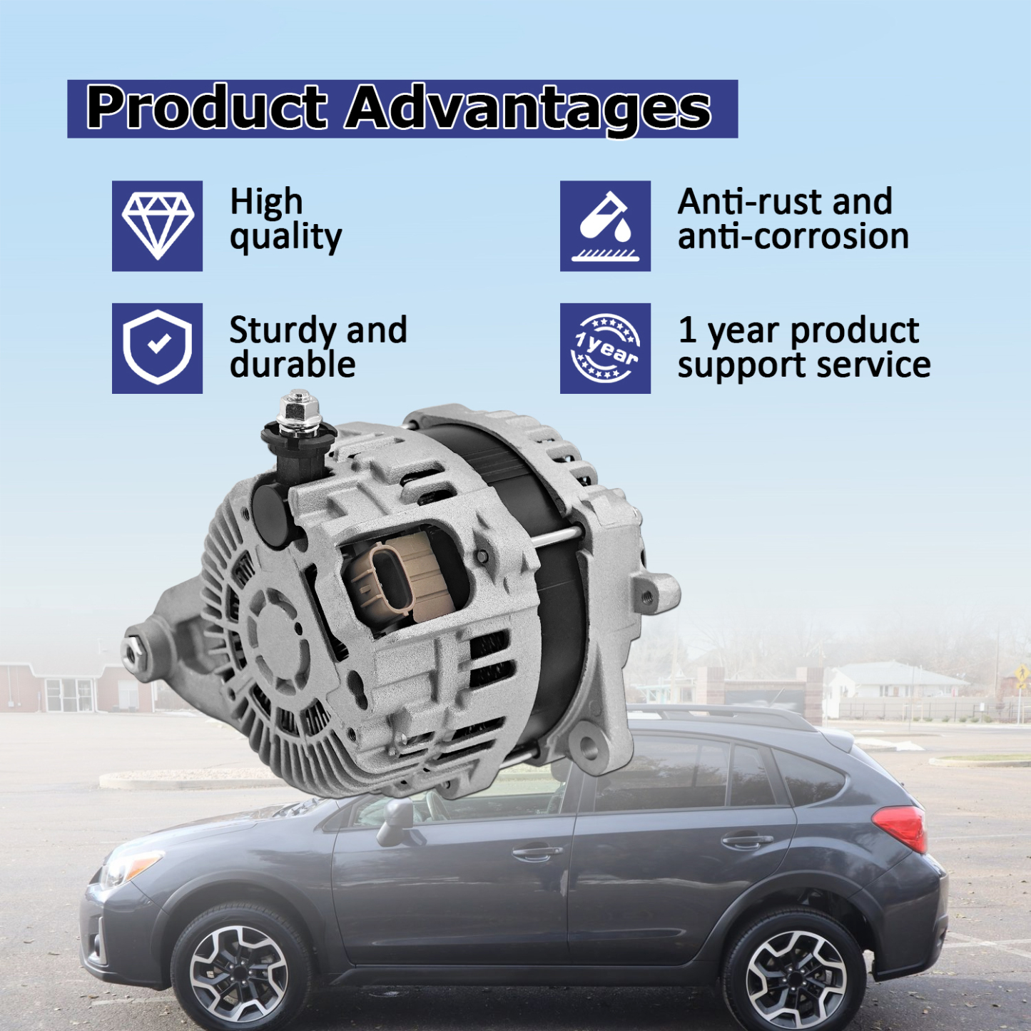 Alternator 12V 130A fit for Subaru Outback 2015-2017, Crosstrek 2016-2017, Legacy 2015-2017, 2.0L 2.5L, 6-Groove Pulley CW