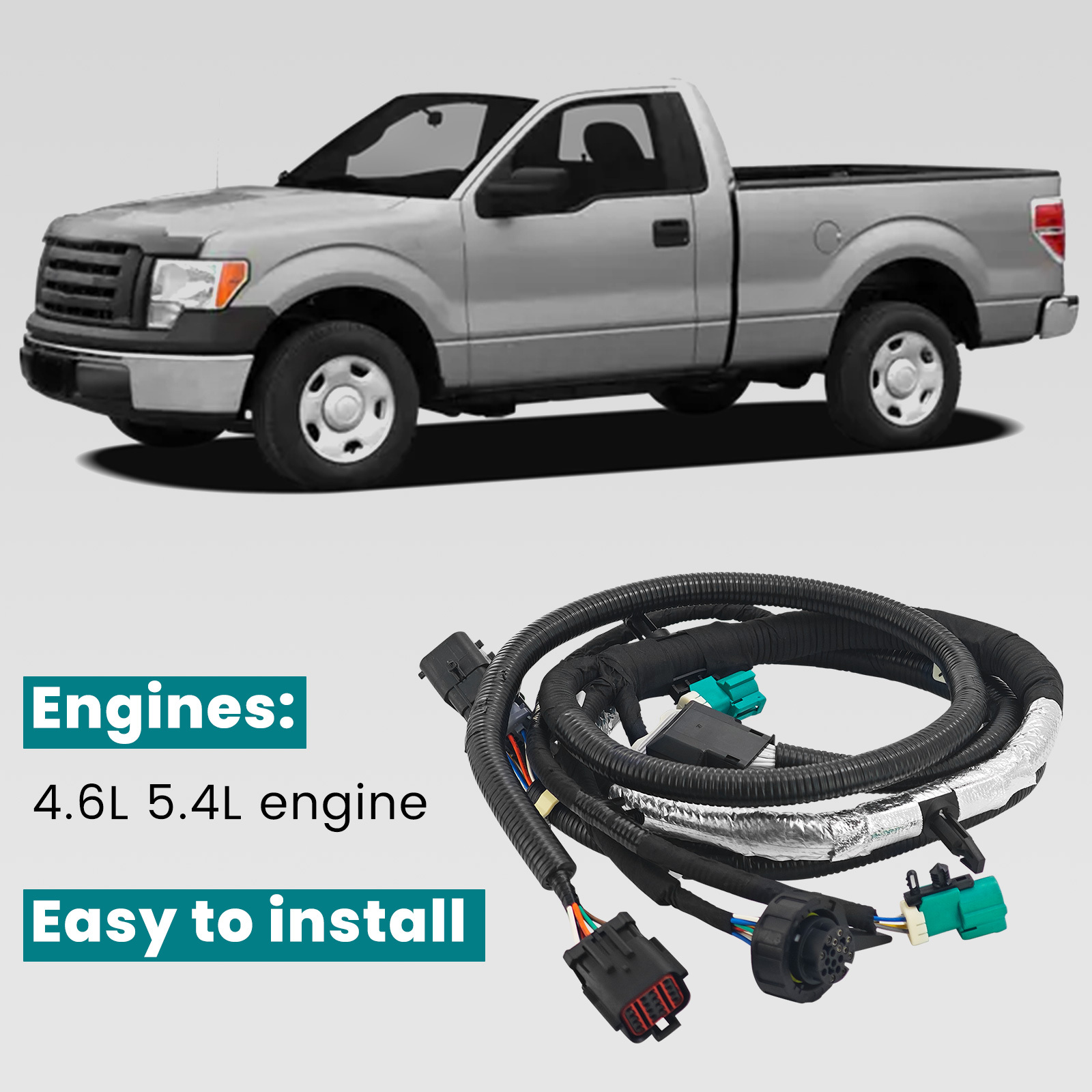 Transmission Wiring Harness w/Electric Transfer Case for Ford F-150 4.6L 5.4L 2010