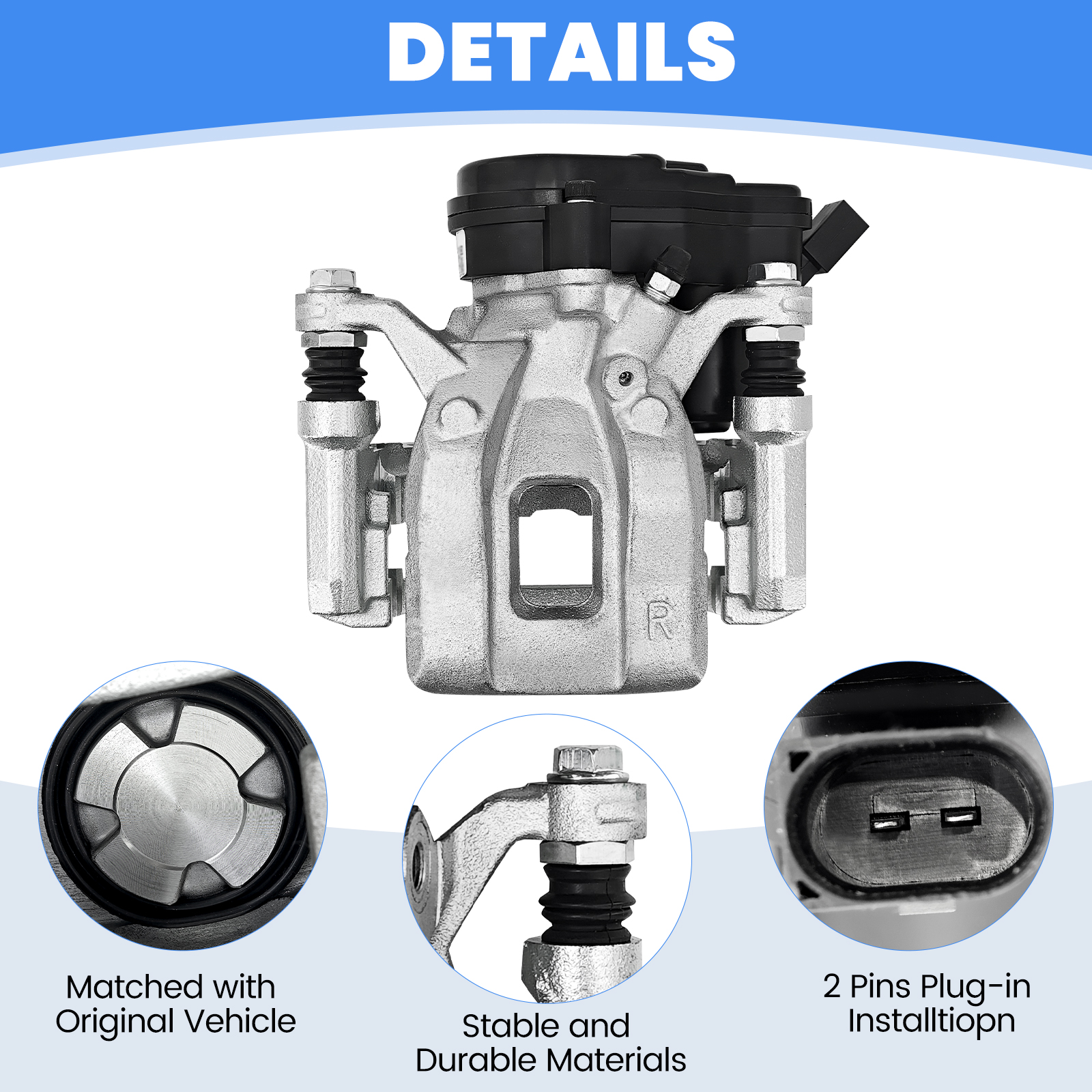 Rear Right Passenger Side Disc Brake Caliper Assembly for Mazda CX-9 2.5L 2016-2023