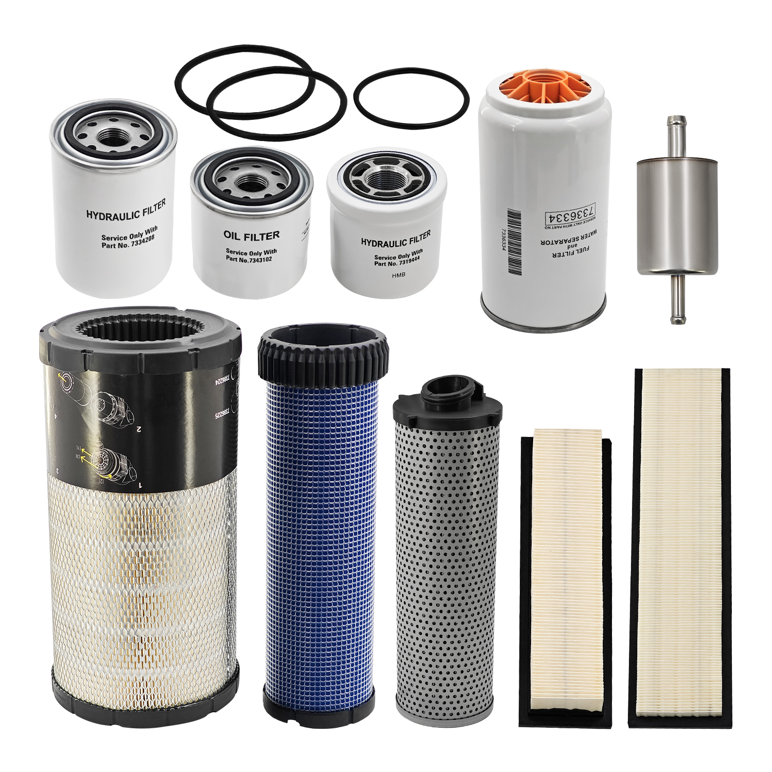 Maintenance Filter Kit 10Pcs for Bobcat S62 S64 S66 S76 S86 T62 T64 T66 T76 T86