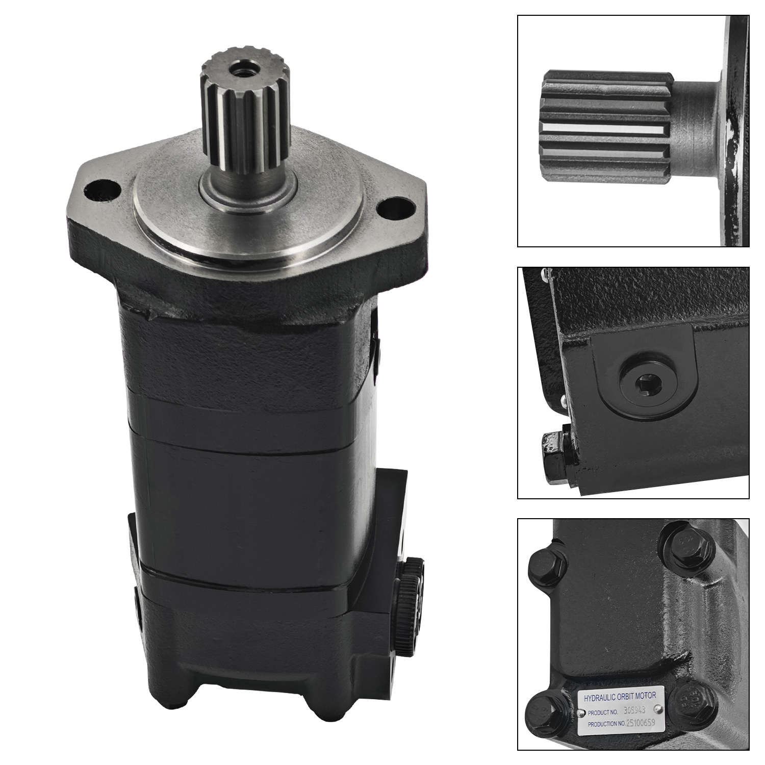 305943 Hydraulic Motor 14-Tooth for Broce CR350 350-SERIES Broom Sweeper #01-50600-001B
