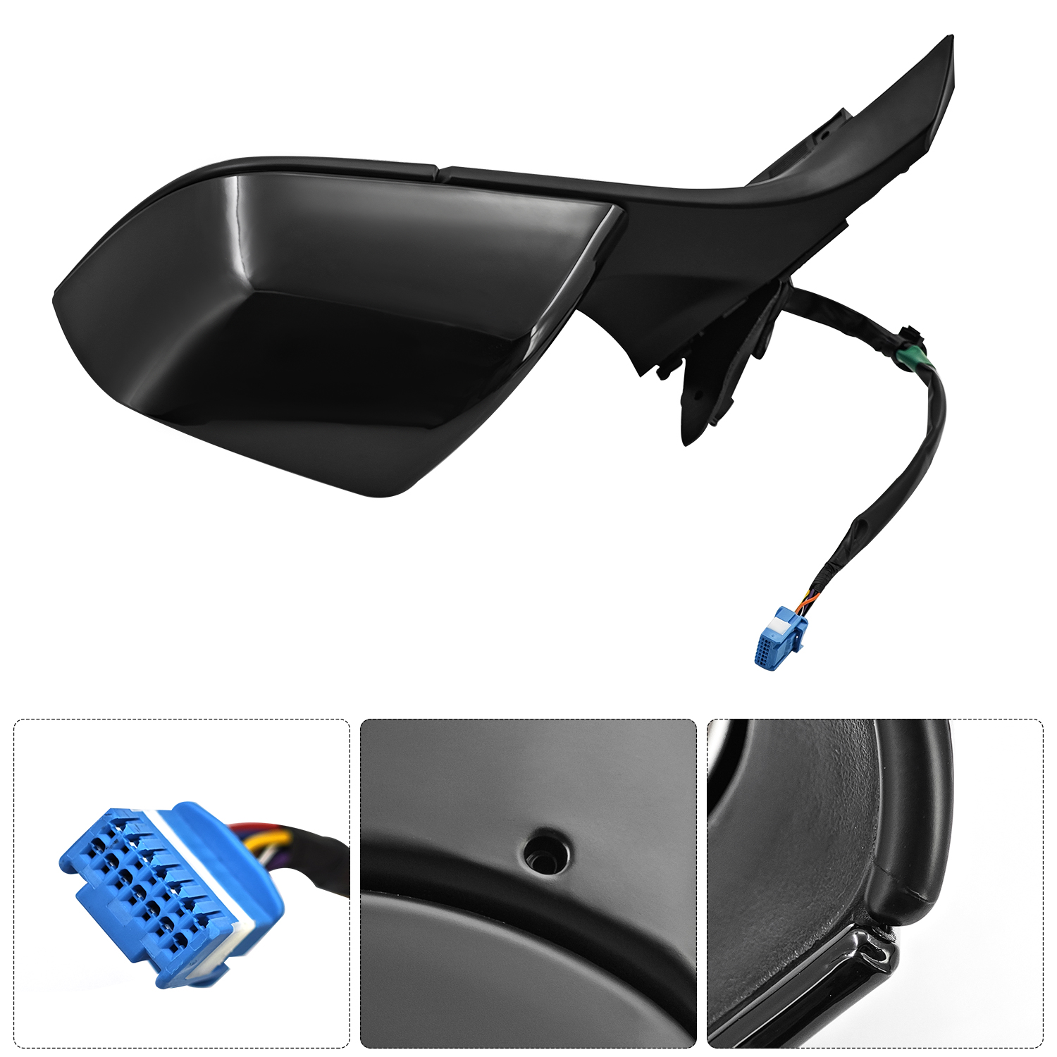 Left Driver Side Mirror New for Tesla Model 3 2021-2025, 10-Pin, Power Folding and Adjustment, Position Memory, Heated Defrost, No Antenna; 152183100C