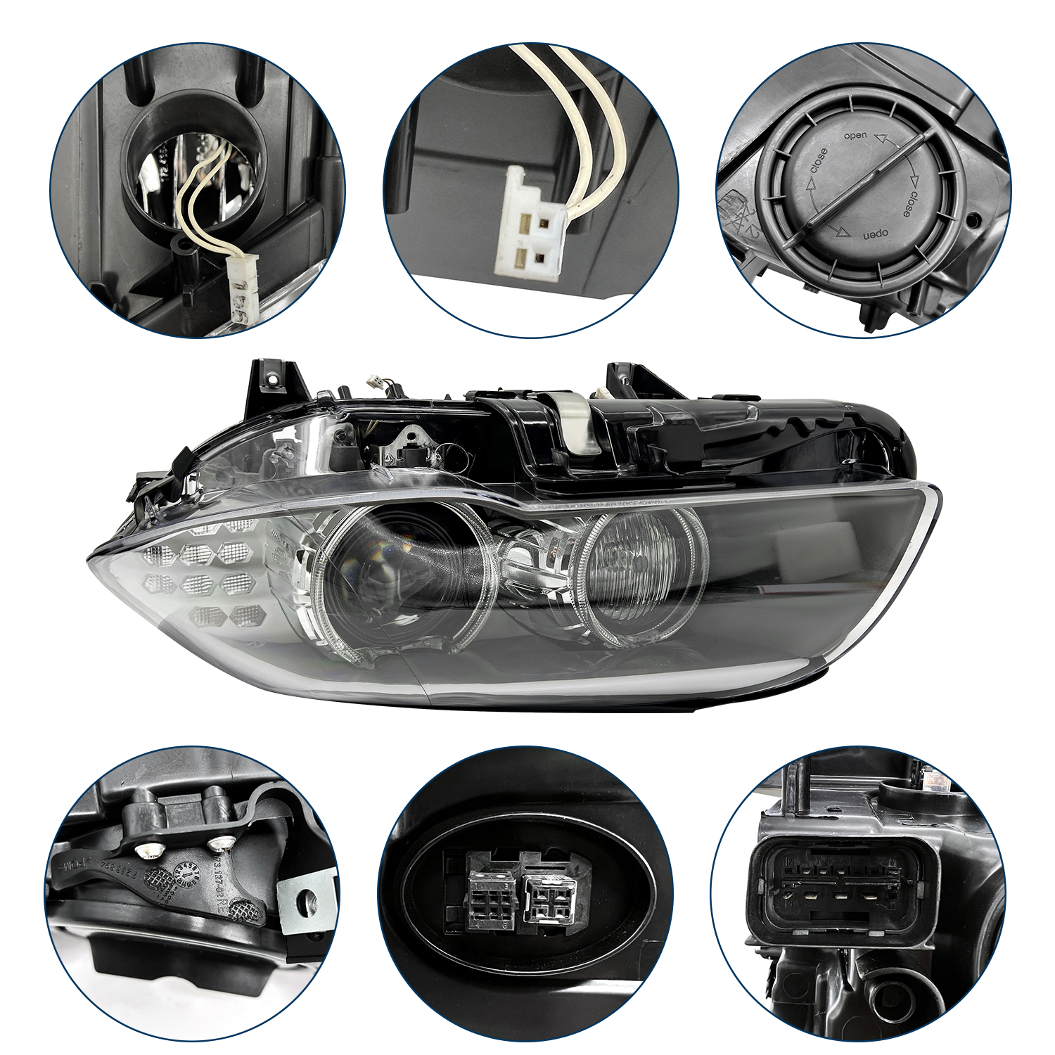 1 Pair HID Xenon Headlight Assembly, Fits for BMW 5-Series 535i 528i 550i 2011-2013, Adaptive AFS W/TMS Control Module/Xenon Ballast/Bulb