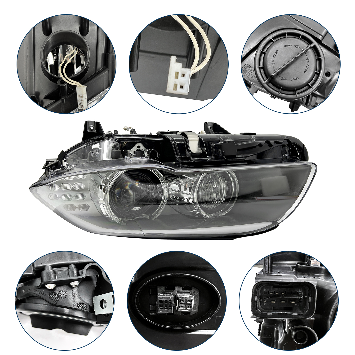 1 Pair HID Xenon Headlight Assembly, Fits for BMW 5-Series 535i 528i 550i 2011-2013, Adaptive AFS W/TMS Control Module/Xenon Ballast/Bulb