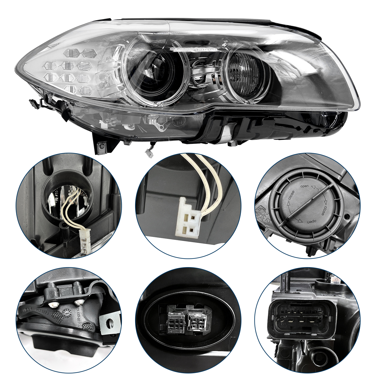 HID Xenon Headlight Assembly, Fits for BMW 5-Series 535i 528i 550i F10 F18 2011-2013, Adaptive AFS W/TMS Control Module/Xenon Ballast/Bulb (Right Passenger sSide)