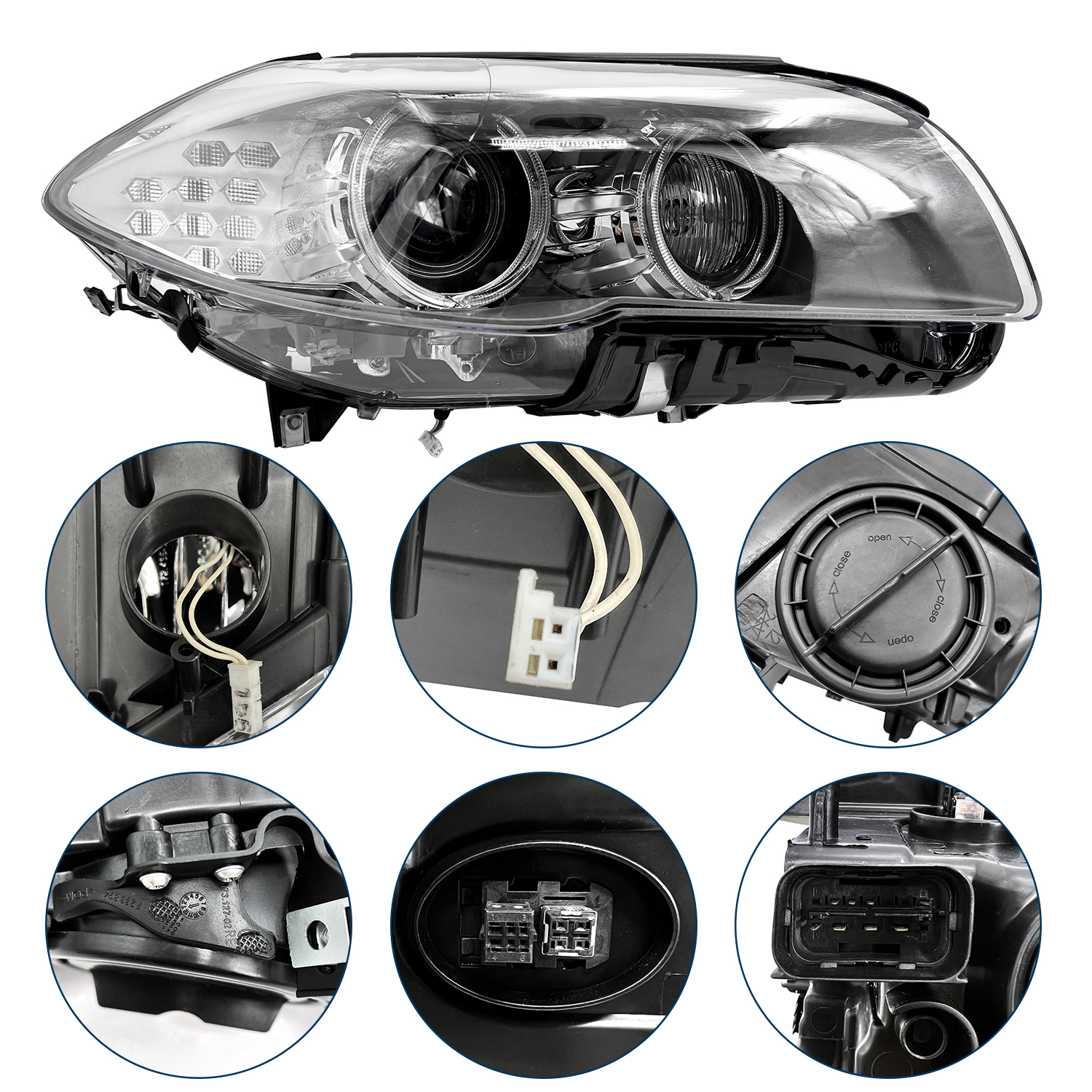 HID Xenon Headlight Assembly, Fits for BMW 5-Series 535i 528i 550i F10 F18 2011-2013, Adaptive AFS W/TMS Control Module/Xenon Ballast/Bulb (Right Passenger sSide)