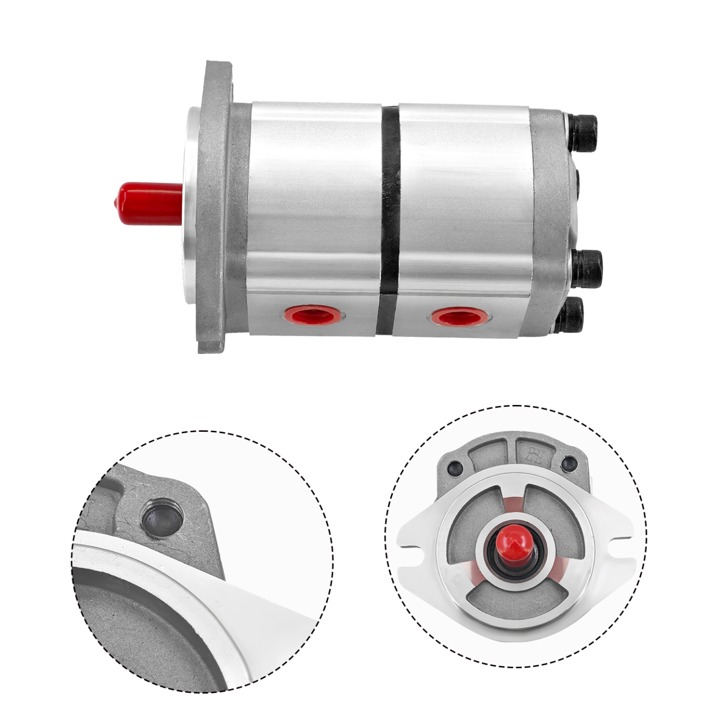 Two-Section Acting Hydraulic Pump, Hydraulic Gear Pump Fit for Skid Steer Loader KTT23