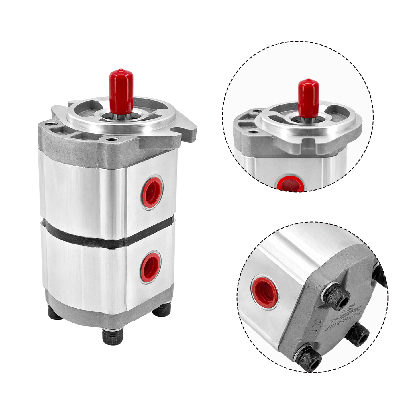 Two-Section Acting Hydraulic Pump, Hydraulic Gear Pump Fit for Skid Steer Loader KTT23