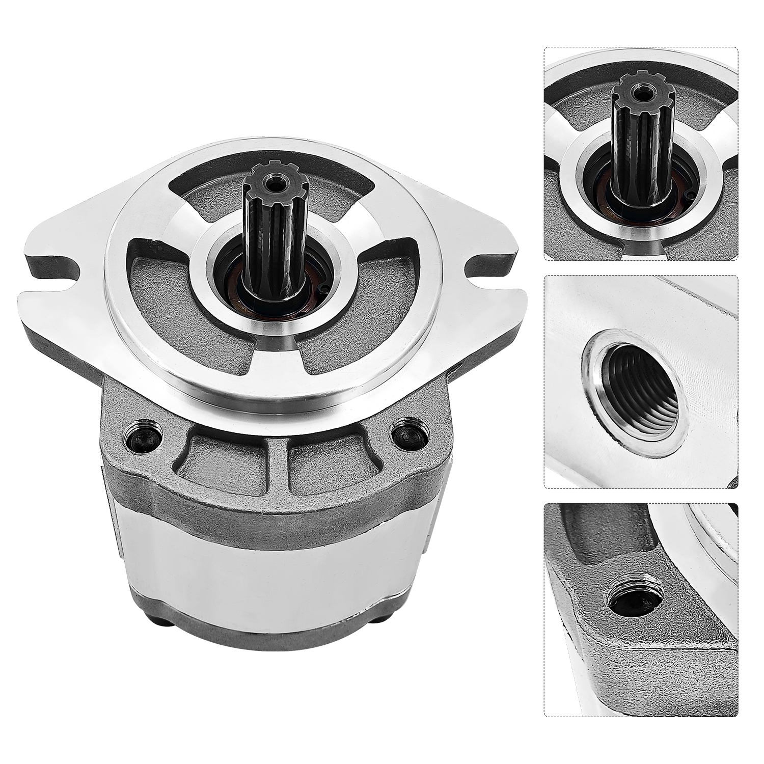 Single Acting Hydraulic Gear Pump for AGT H12 and More 1-ton Mini Excavators Digger 700RPM-4000RPM 9 Tooth 20 MPa-25 MPa Inlet G3/4 Outlet G1/2