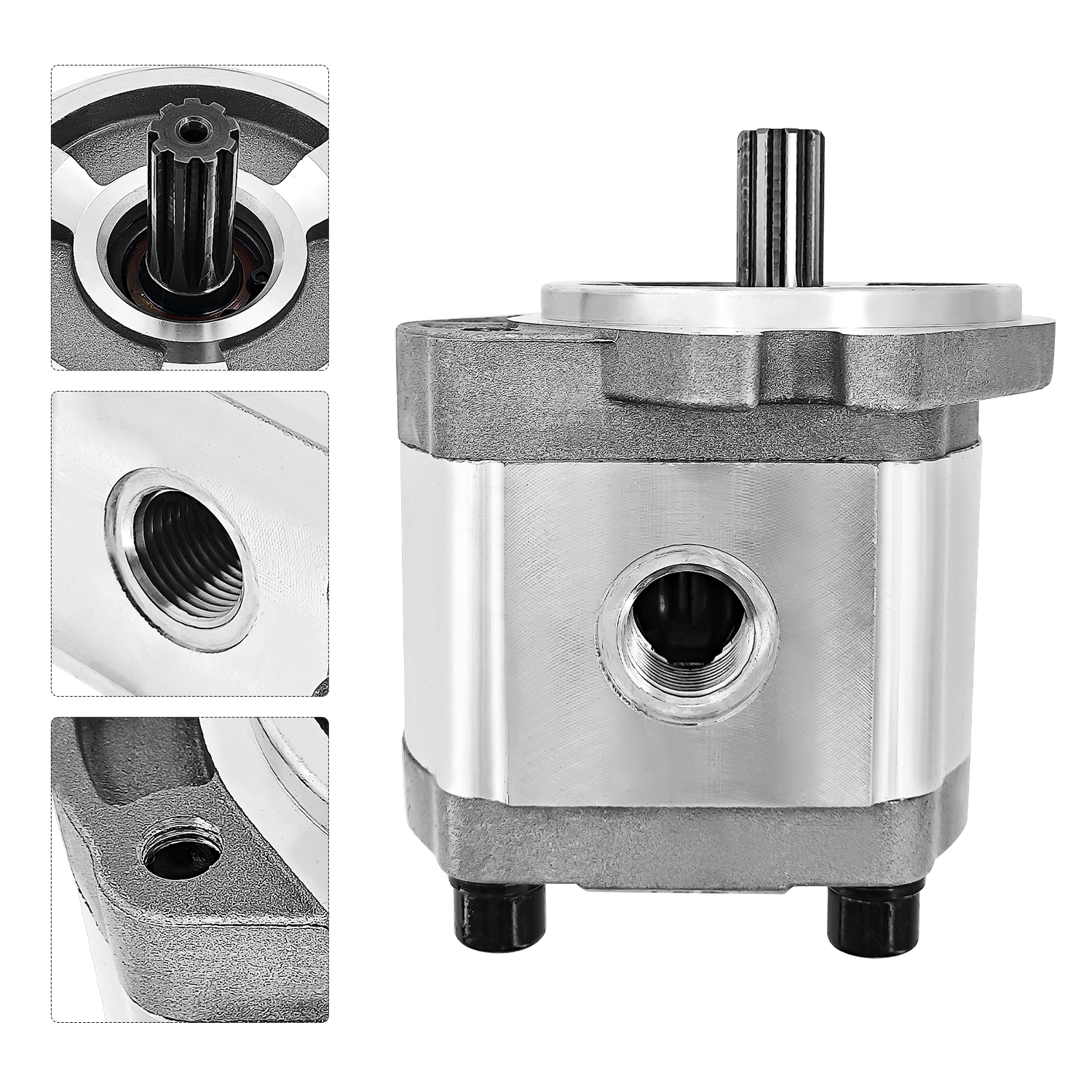 Single Acting Hydraulic Gear Pump for AGT H12 and More 1-ton Mini Excavators Digger 700RPM-4000RPM 9 Tooth 20 MPa-25 MPa Inlet G3/4 Outlet G1/2
