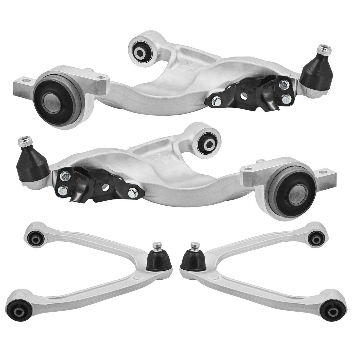  Front Lower & Upper Control Arm Kit for Infiniti M56/M37 2011-2013, M35h 2012-2013, Q70/Q70L 2015-2019 RWD