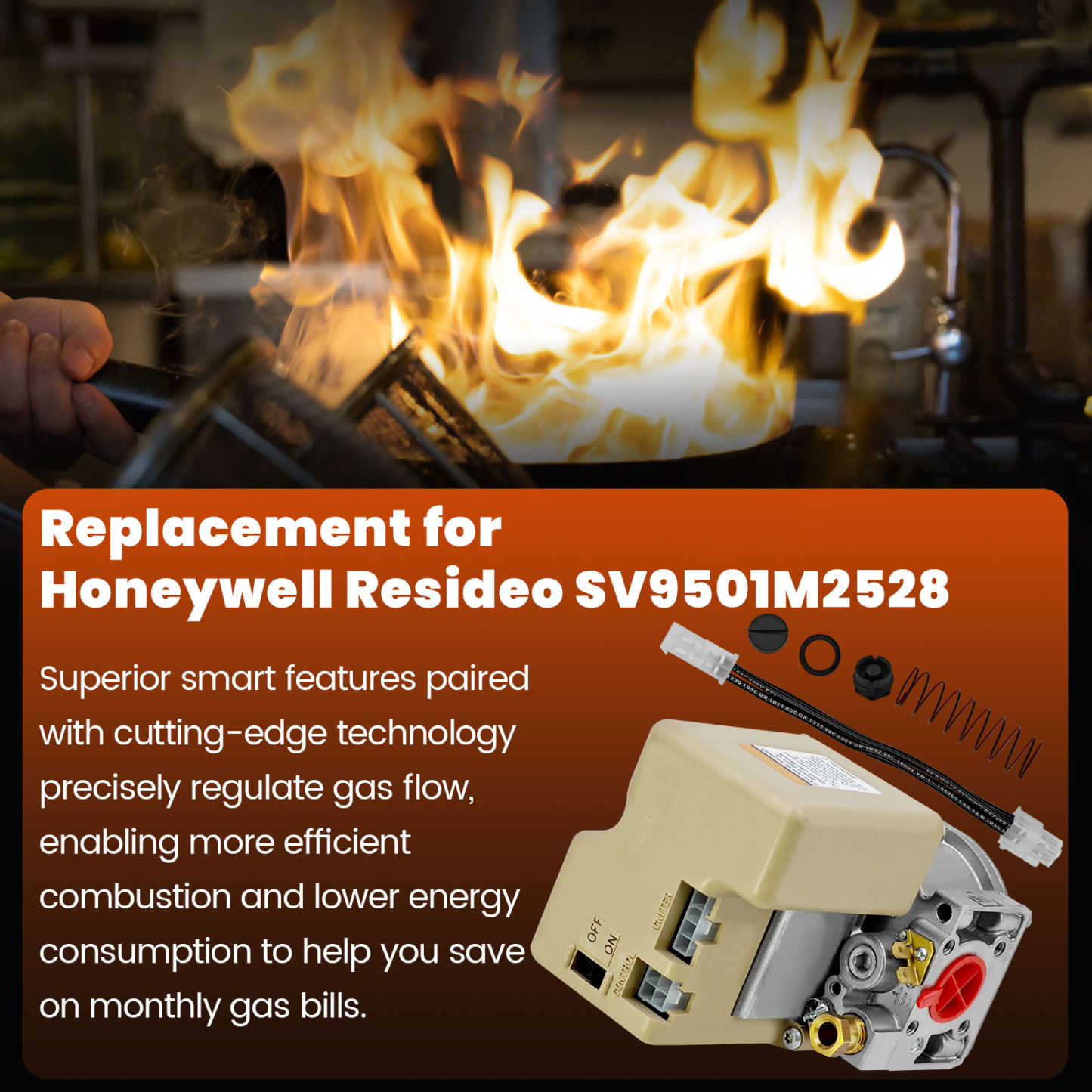 Furnace Smart Gas Valve Intermittent Hot Surface Pilot Ignition for Honeywell SV9501M2528 Smart Valve Hot Surface Pre-Ignition Devices 24 V 50/60 Hz