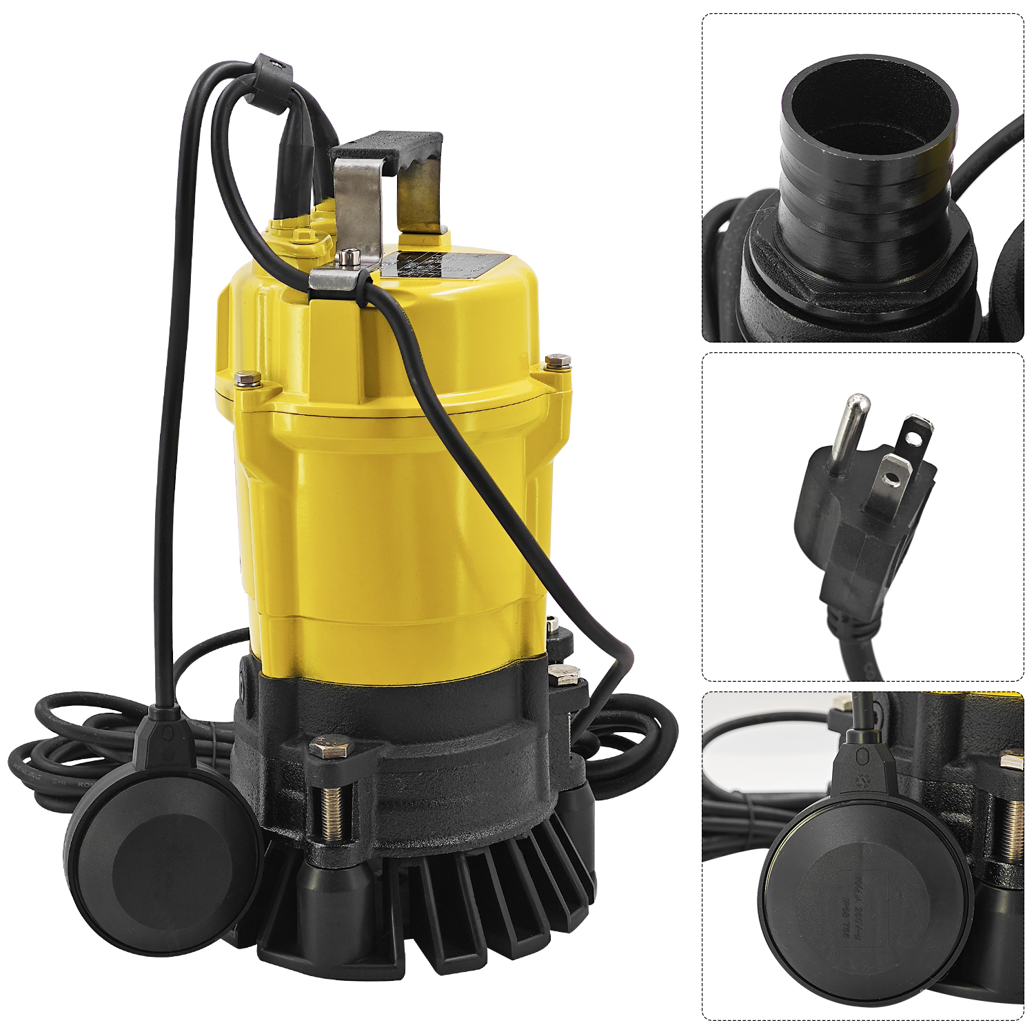 PSTF2 400 Submersible Pump w/Float Switch 1/2 HP 110V 2'' Dewatering Pump Effluent Pump for Wacker Neuson for Pool Basement Outdoor Pond Draining
