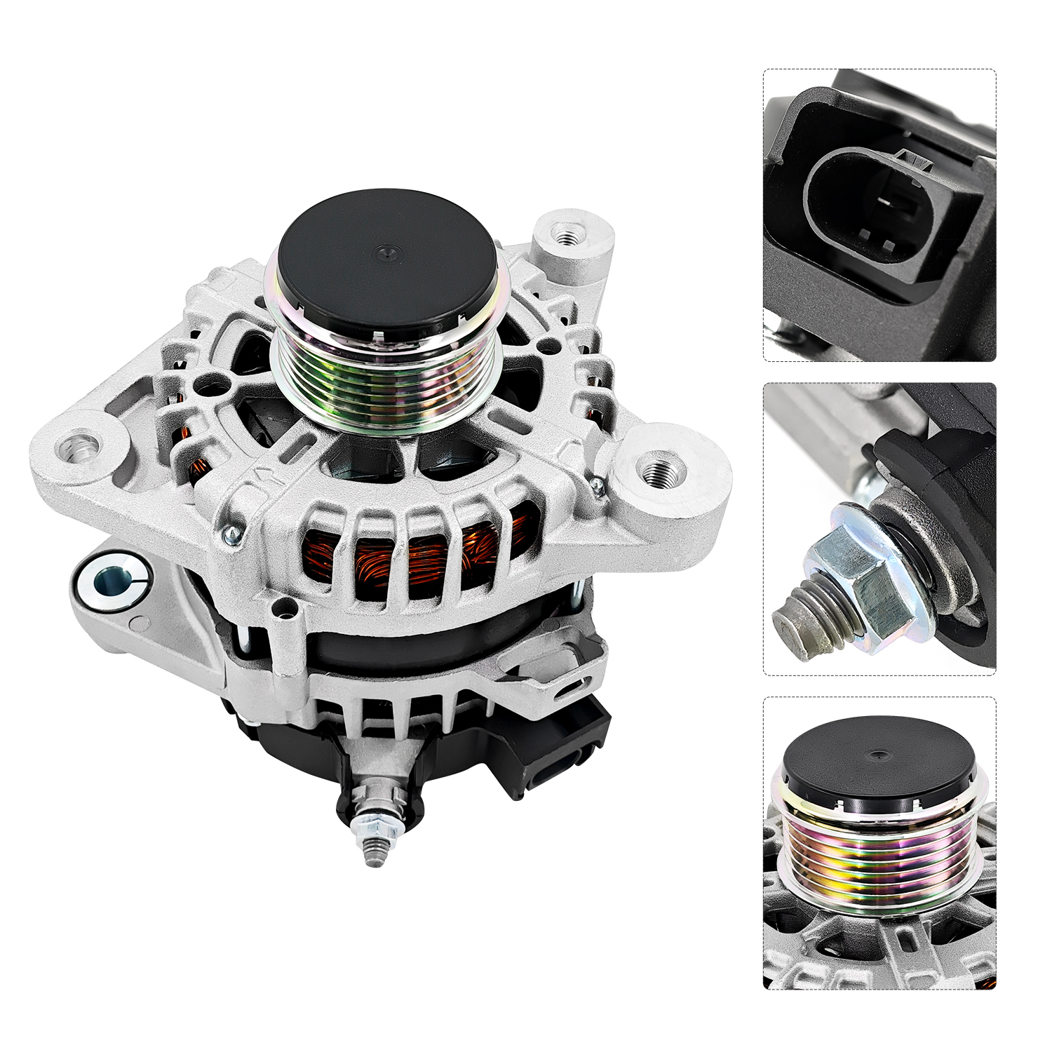 150A 12V Alternator for Hyundai Elantra Kona Accent 2020-2025 1.6L L4 Fit for Kia Rio Seltos K4 2020-2025 1.6L L4