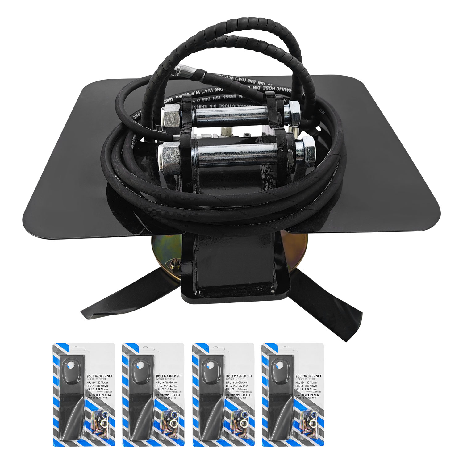 Hydraulic Flail Mower Brush Cutter Attachment for 1-2.0 Ton Mini Excavator Grass w/8 blades