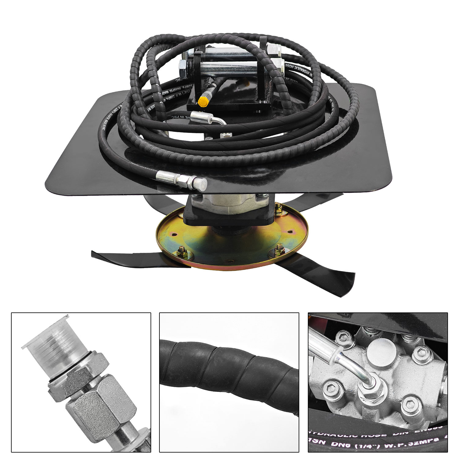 Hydraulic Flail Mower Brush Cutter Attachment for 1-2.0 Ton Mini Excavator Grass w/8 blades