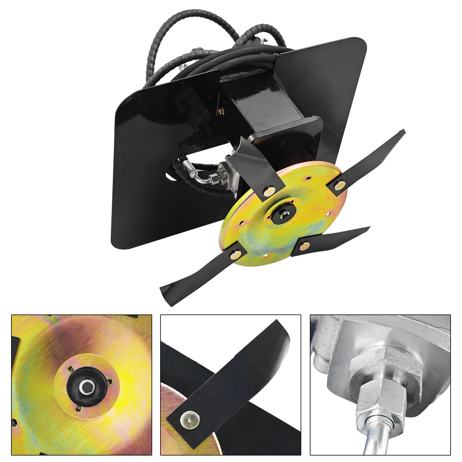 Hydraulic Flail Mower Brush Cutter Attachment for 1-2.0 Ton Mini Excavator Grass w/8 blades