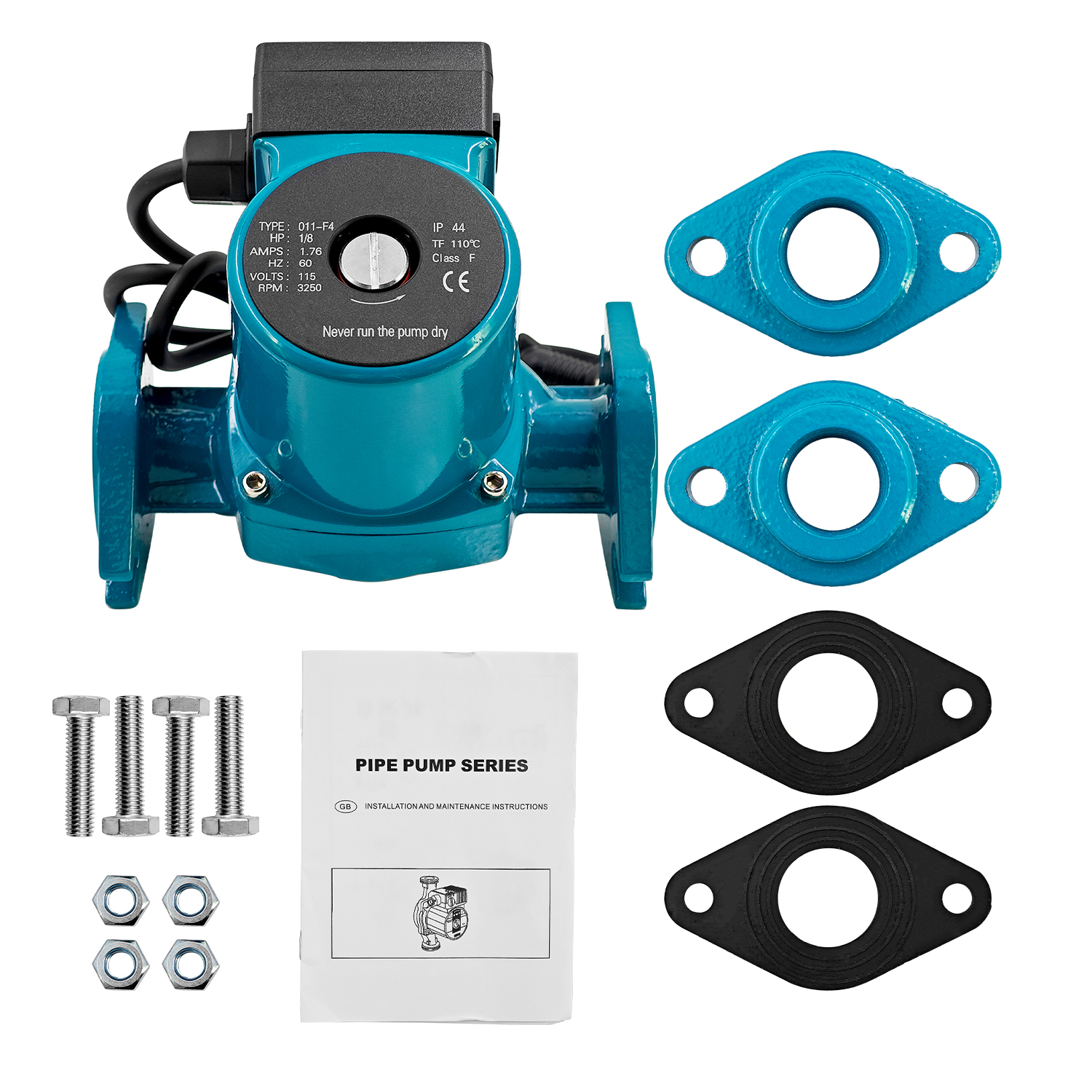 Circulating Pump 0-31 Gpm Flow Range 1/8 hp Cast Iron Cartridge 0011-BF4-J