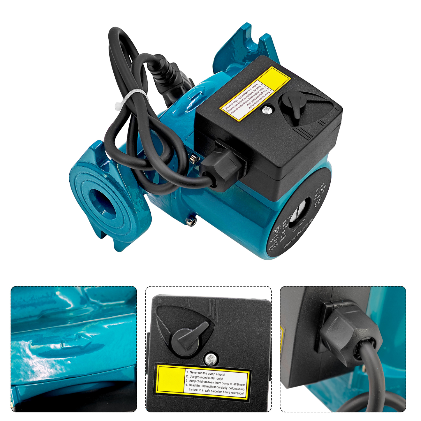 Circulating Pump 0-31 Gpm Flow Range 1/8 hp Cast Iron Cartridge 0011-BF4-J