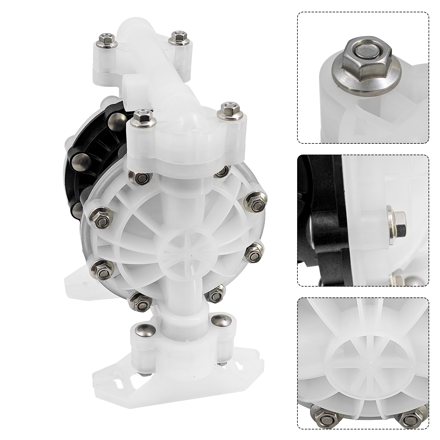 D52911 PTFE Diaphragm Pump for Husky 515 PP 1/2 in NPT Standard Pump PP Center Section Seats PTFE Balls