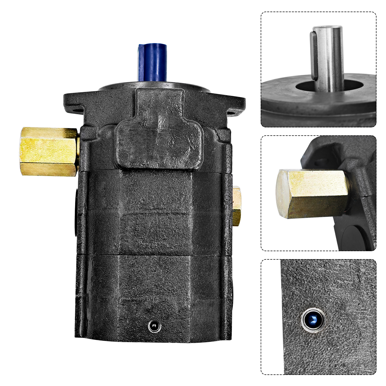 28 GPM 2-Stage Hydraulic Log Splitter Pump 4000 RPM & PSI Max Hydraulic Pump 5/8" Shaft SAE Mount Cast Iron Body Wood Splitter Pump