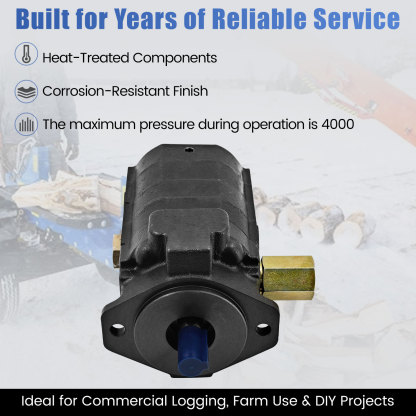 28 GPM 2-Stage Hydraulic Log Splitter Pump 4000 RPM & PSI Max Hydraulic Pump 5/8" Shaft SAE Mount Cast Iron Body Wood Splitter Pump