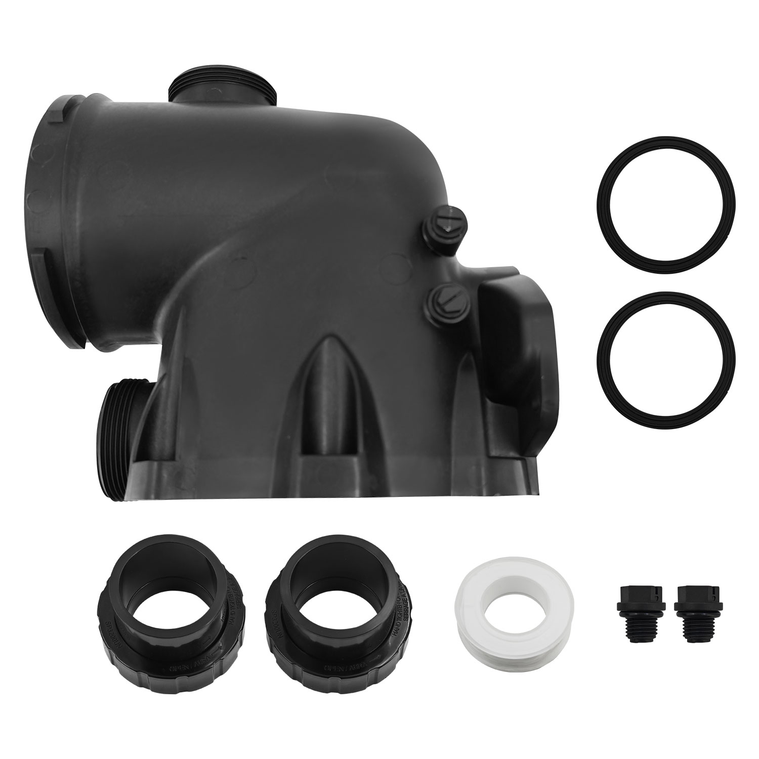 SPX3200A Housing Pump Body Fit for Hayward Tristar Pumps for EcoStar Pump for TriStar Pump SP3200X SP3200EE Series for EcoStar SP3400VSPVR SP3400VSP W/ 2" Threads & Drain Plugs