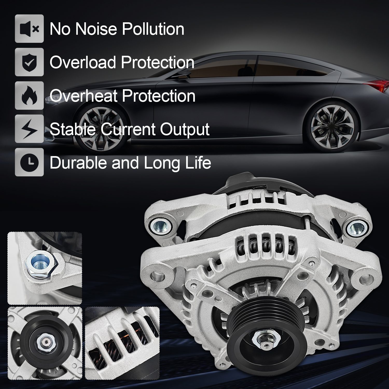 12V 160 Amp Alternator for Hyundai Genesis Sedan 3.8L 2009-2014