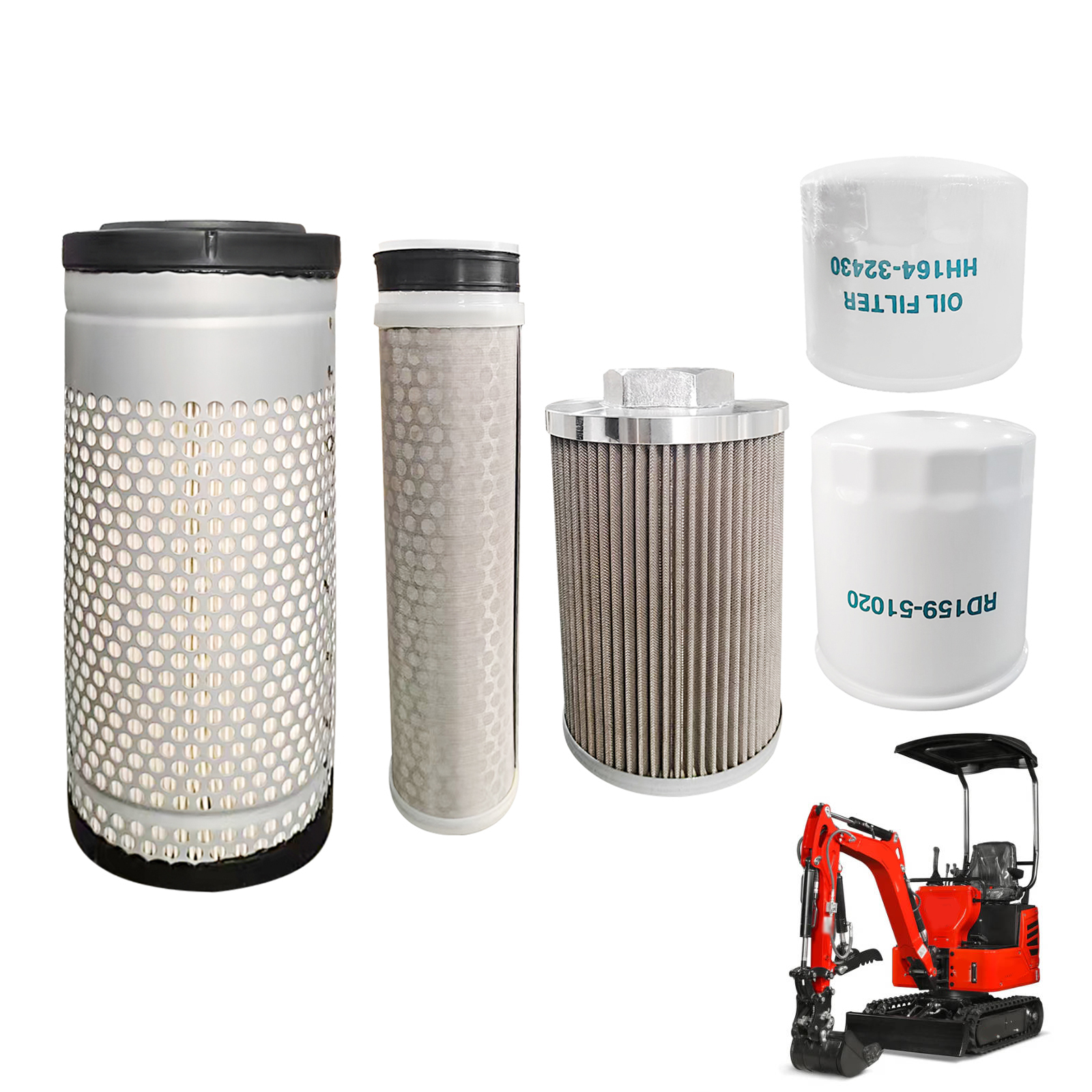 Maintenance Filter Kit Fits for Kubota KX040-4 Excavator