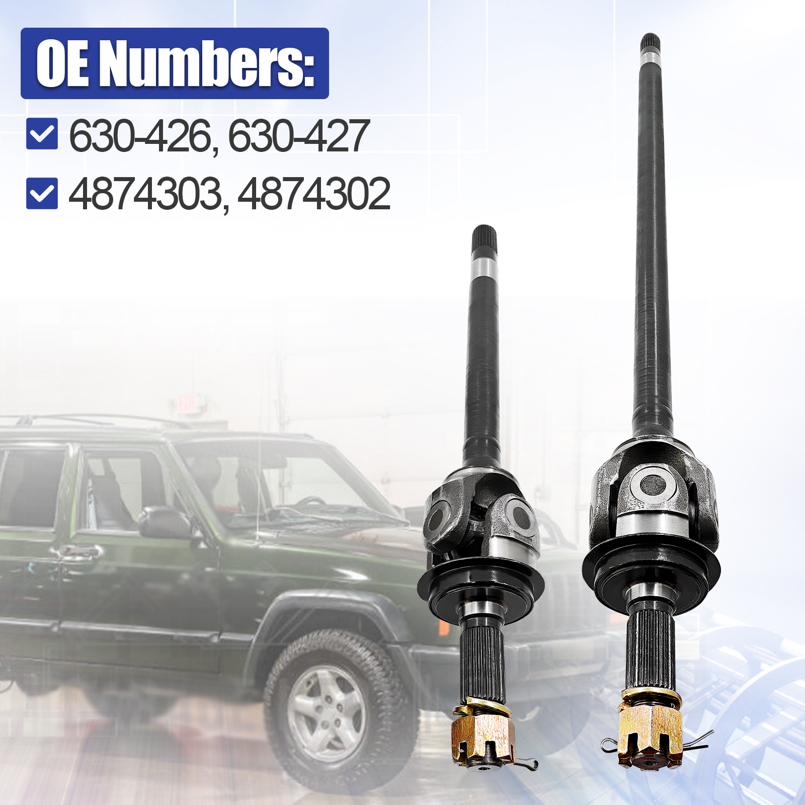 Right & Left Axle Shaft Assembly for Jeep Cherokee 1997-2001, Wrangler 1997-2006 2.4L 2.5L 4.0L