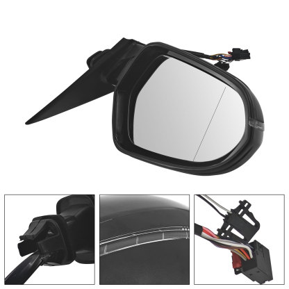Left Driver Side Power Mirror for Audi A6 S6 2013-2018, A6/A6 Quattro 2012 With LCA, Power Folding, Glass Heated, Turn Signal Light, Memory Function