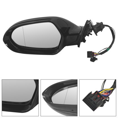 Left Driver Side Power Mirror for Audi A6 S6 2013-2018, A6/A6 Quattro 2012 With LCA, Power Folding, Glass Heated, Turn Signal Light, Memory Function