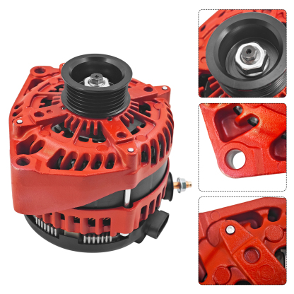 High Output 300AMP Red Alternator for Chevy Suburban Tahoe, Escalade, Rainier, Ascender Hummer H2, Saab 9-7X 2000-2006