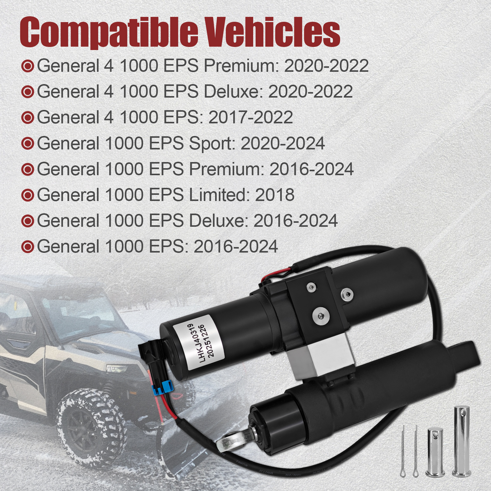 Hydraulic Plow Angle for Polaris General 1000 4 XP Ultimate Sport Deluxe