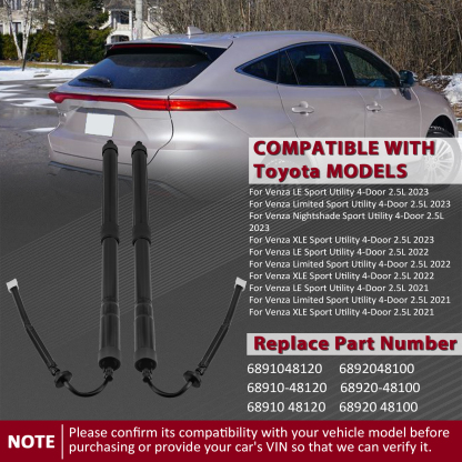 2PCS Rear Left Driver & Right Passenger Side Tailgate Power Lift Support Shock Strut Compatible with Toyota Venza 2021-2023