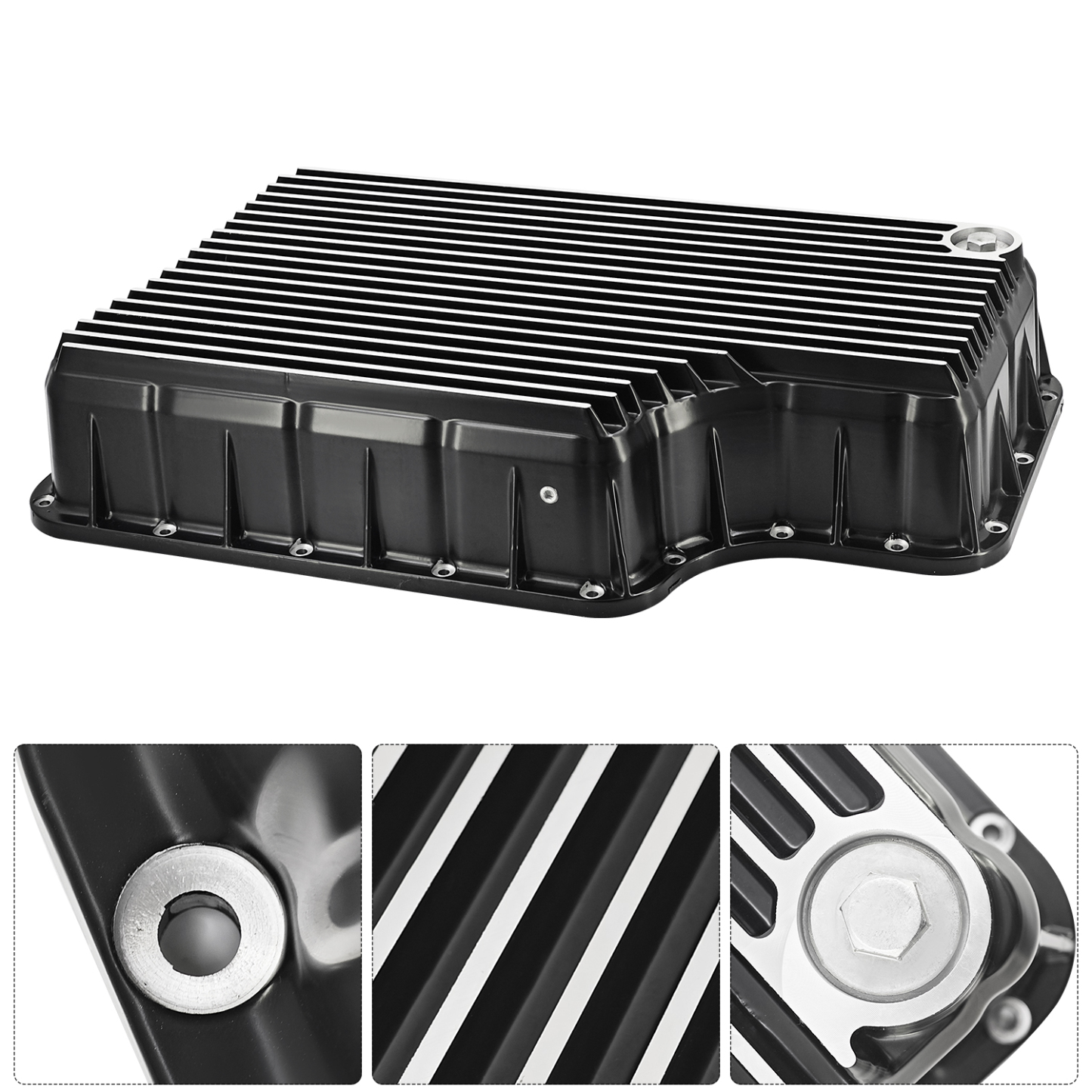 Brushed Heavy Duty 6R140 Transmission Deep Pan for Ford F250/F350/F450/F550 2011-2019 6.7L w/6R140 Transmission