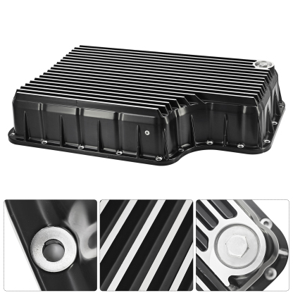 Brushed Heavy Duty 6R140 Transmission Deep Pan for Ford F250/F350/F450/F550 2011-2019 6.7L w/6R140 Transmission