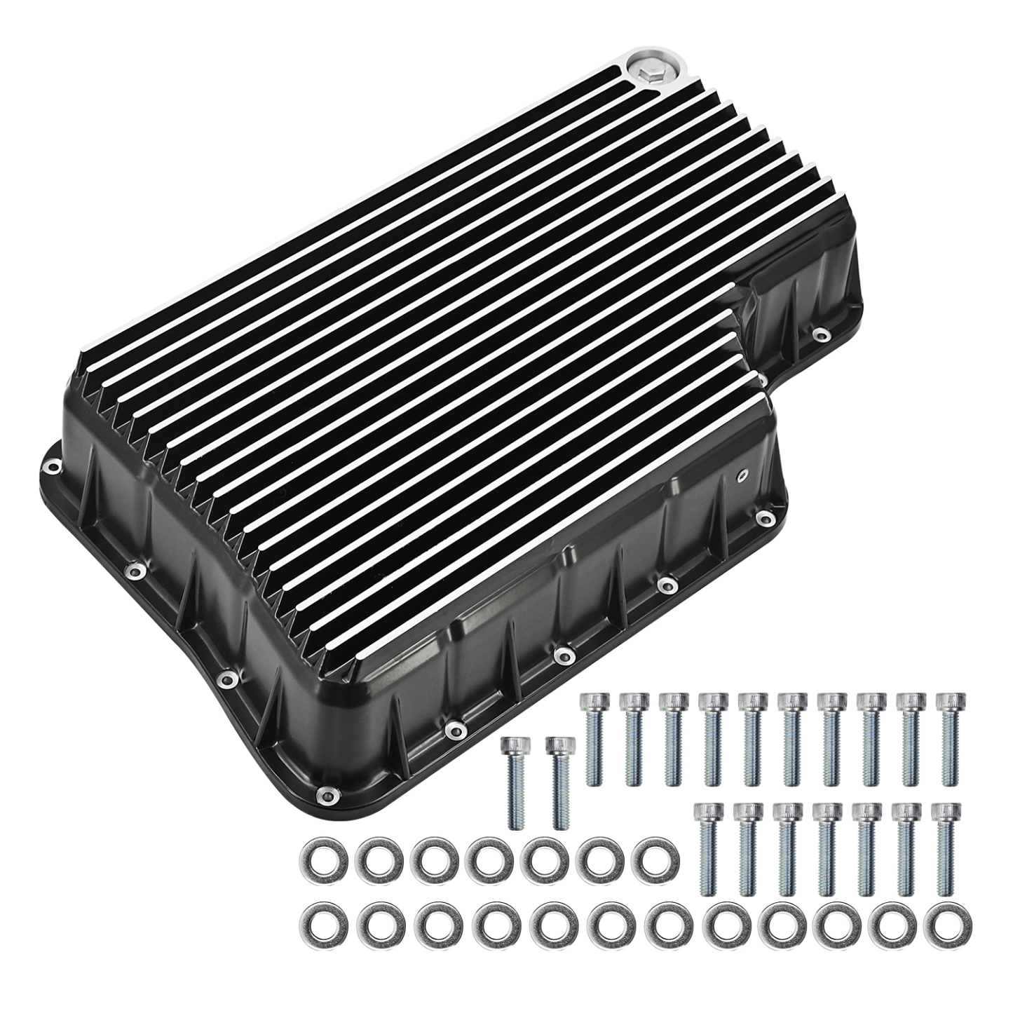 Brushed Heavy Duty 6R140 Transmission Deep Pan for Ford F250/F350/F450/F550 2011-2019 6.7L w/6R140 Transmission