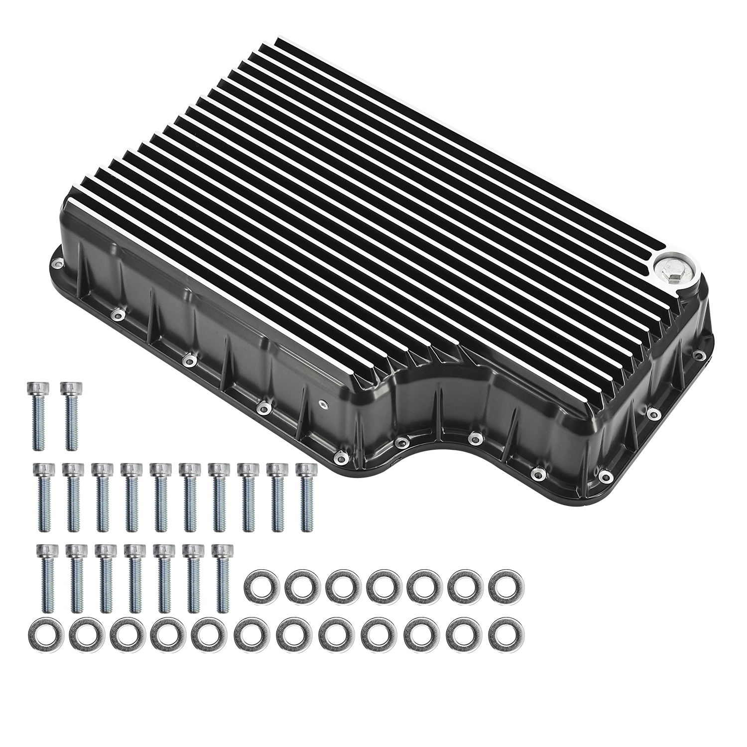 Brushed Heavy Duty 6R140 Transmission Deep Pan for Ford F250/F350/F450/F550 2011-2019 6.7L w/6R140 Transmission