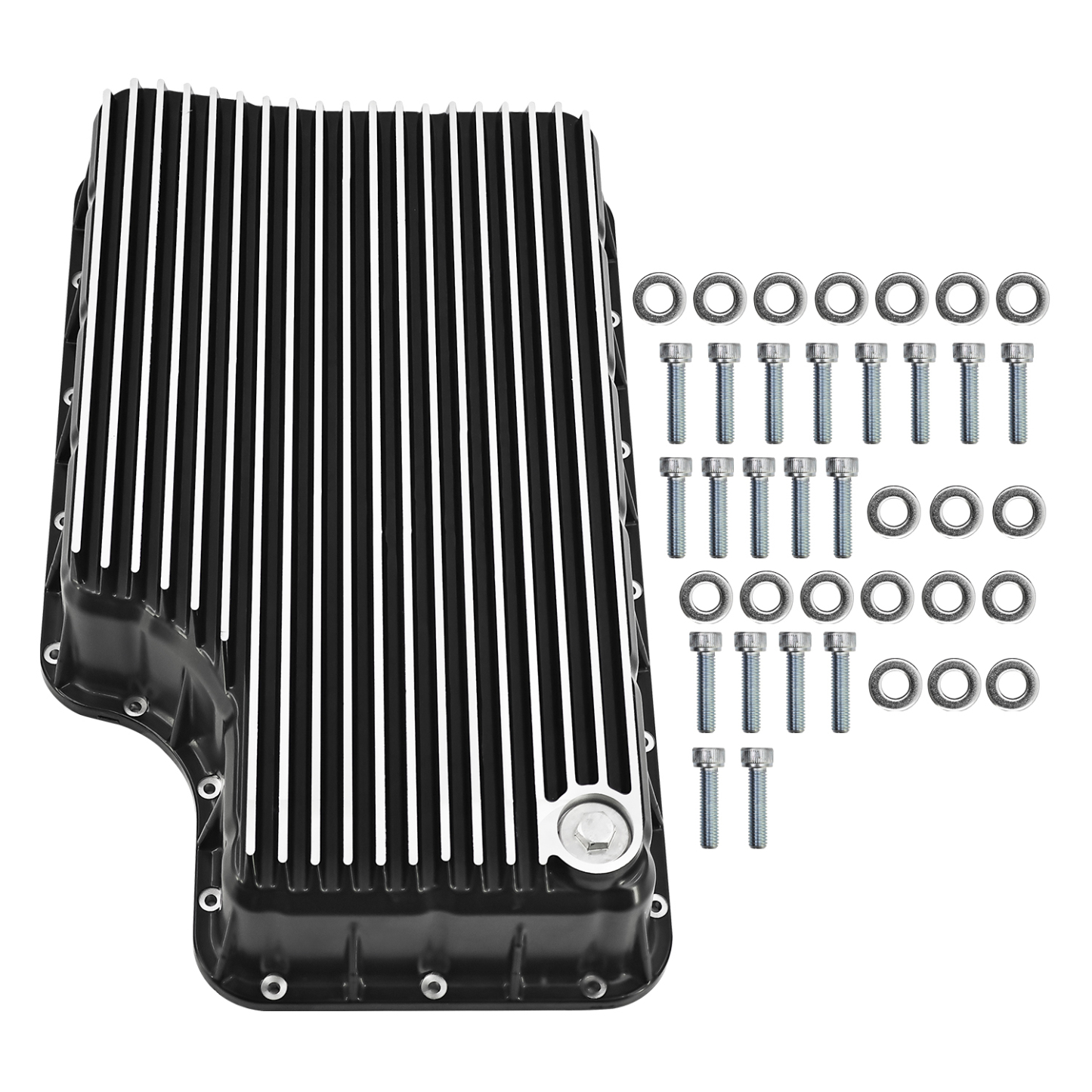 Brushed Heavy Duty 6R140 Transmission Deep Pan for Ford F250/F350/F450/F550 2011-2019 6.7L w/6R140 Transmission