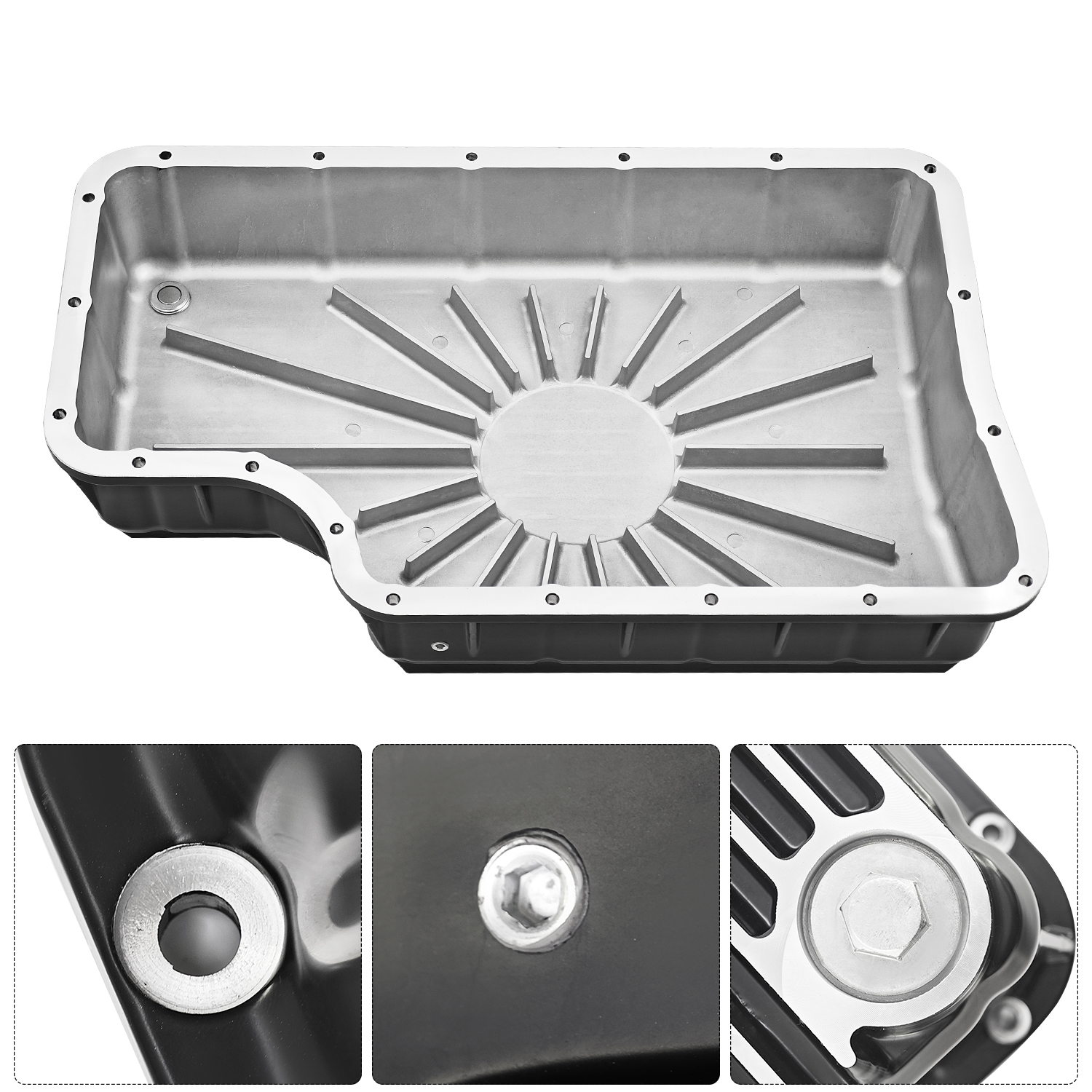 Brushed Heavy Duty 6R140 Transmission Deep Pan for Ford F250/F350/F450/F550 2011-2019 6.7L w/6R140 Transmission
