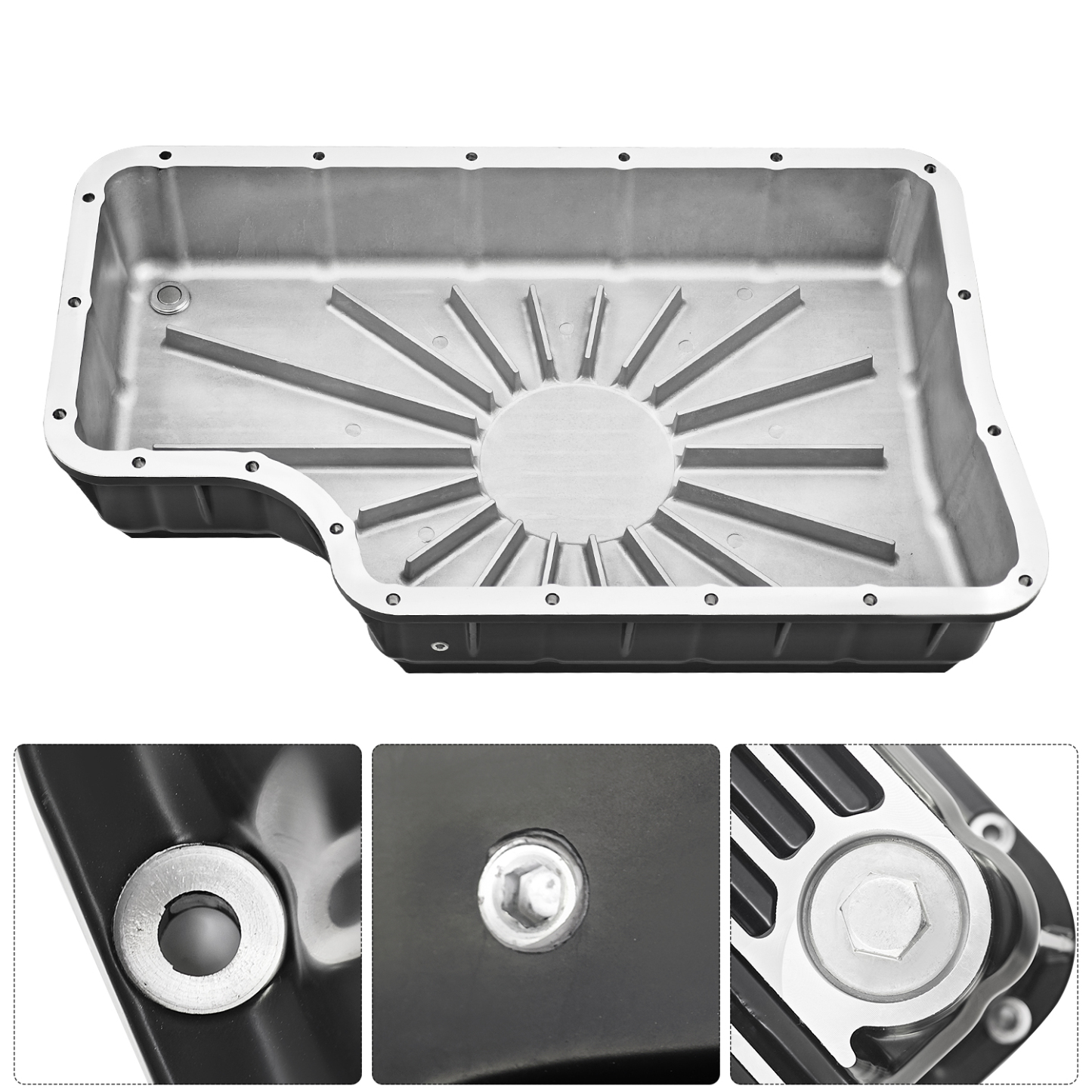 Brushed Heavy Duty 6R140 Transmission Deep Pan for Ford F250/F350/F450/F550 2011-2019 6.7L w/6R140 Transmission