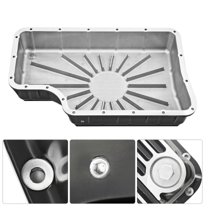Brushed Heavy Duty 6R140 Transmission Deep Pan for Ford F250/F350/F450/F550 2011-2019 6.7L w/6R140 Transmission