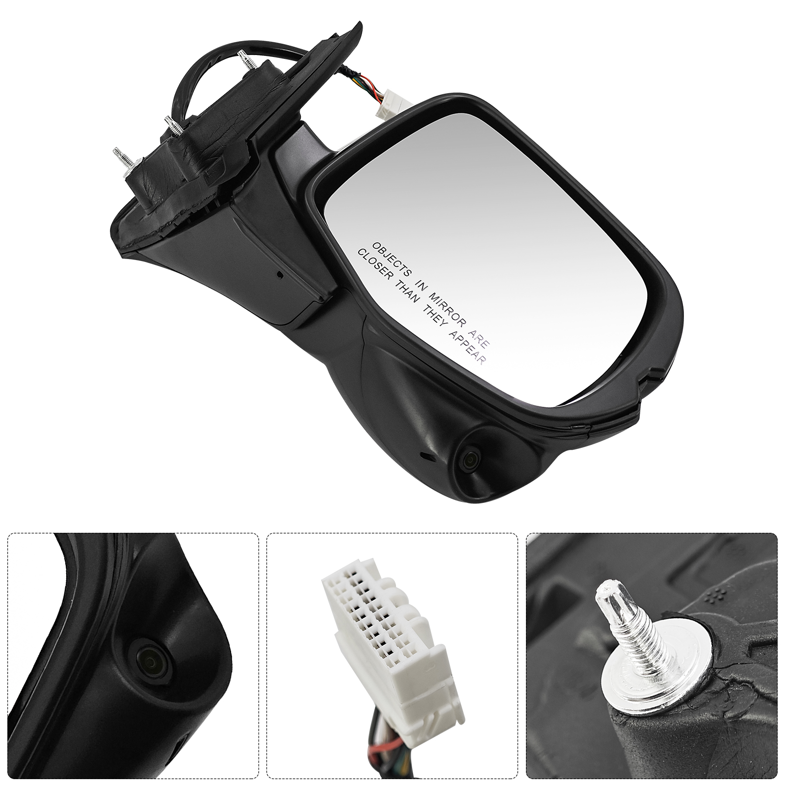 Right Passenger Side Mirror for Honda Pilot 2016-2018 w/Camera Support Power Heated Power Adjustment Manual Folding 11Pins 