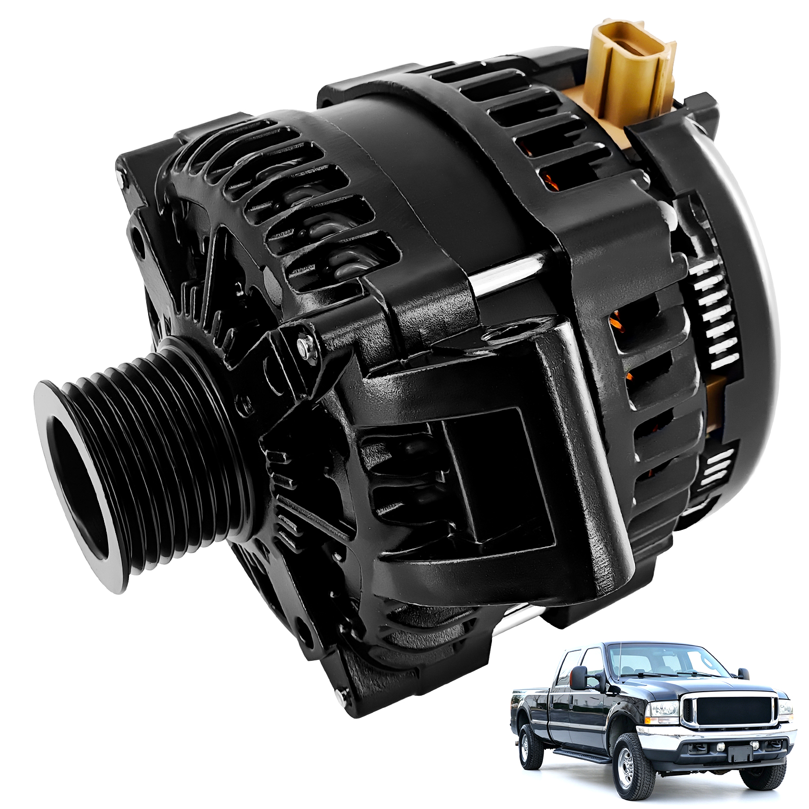 High Output 350 Amp Alternator 6 Phase Hairpin 14V for Ford F250/F350/F450/F550/Excursion 1999-2007