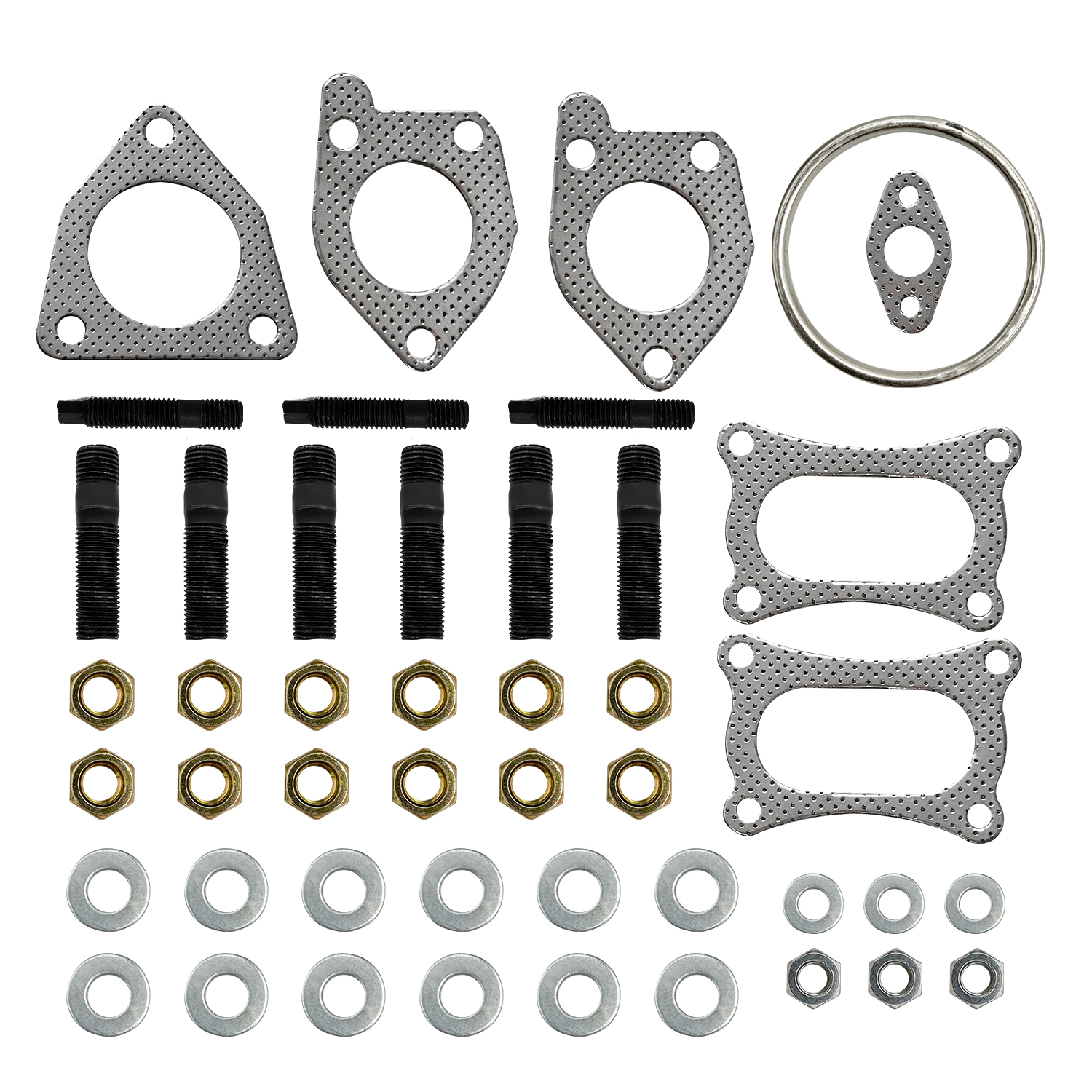 Catalytic Converter Bolts Gasket Set fit Honda Odyssey, Acura MDX, Saturn Vue 3.5L (LH 16450 + RH 16451 + Rear 16351)