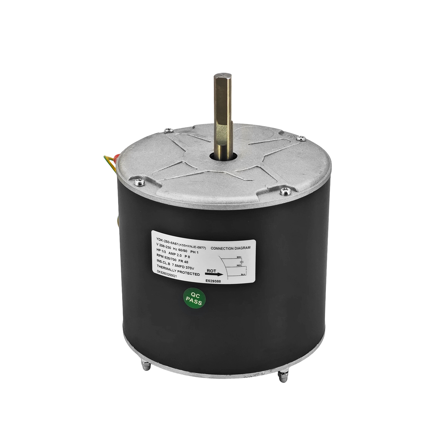 1/3HP 230V Fan Motor Kit w/Acorn Nut Kit for Pentair 473785 825/700RPM Fits for UltraTemp Pool and Spa Heat Pump