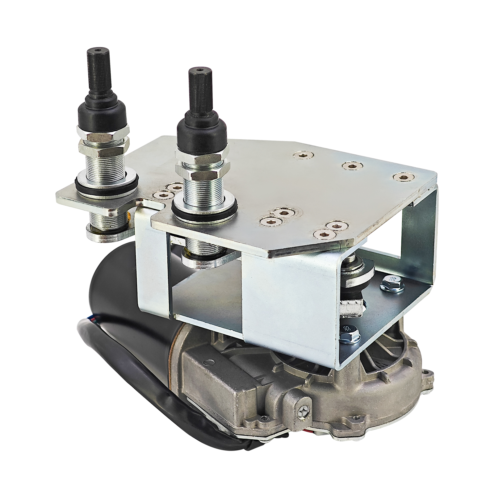 Windshield Wiper Motor Assembly New for Caterpillar Cat 938K 938M 924K 926M 930K 930M Wheel Loaders, Includes Caps and Hardware, 3609046 Windshield Motor, Carbon Steel