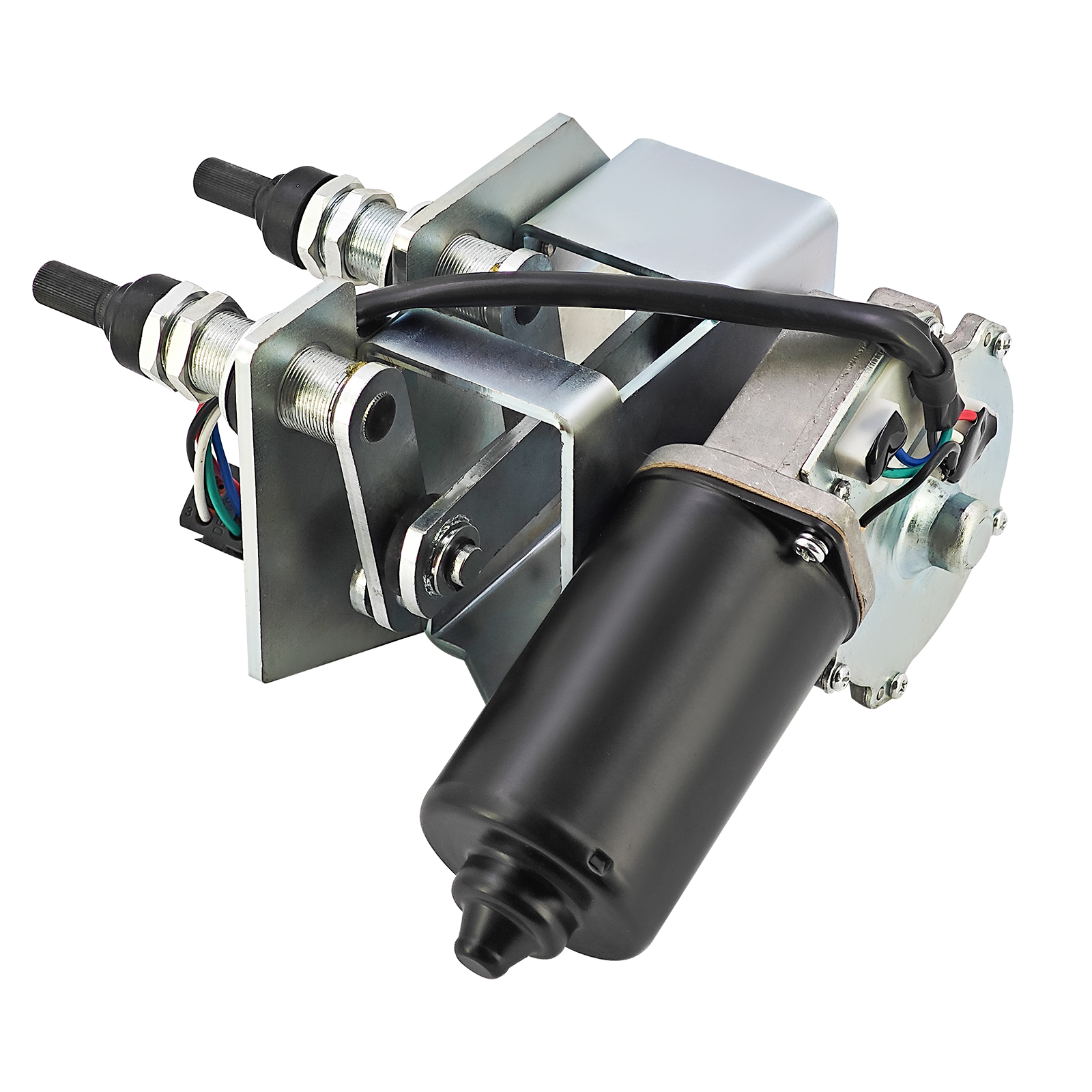 Windshield Wiper Motor Assembly New for Caterpillar Cat 938K 938M 924K 926M 930K 930M Wheel Loaders, Includes Caps and Hardware, 3609046 Windshield Motor, Carbon Steel